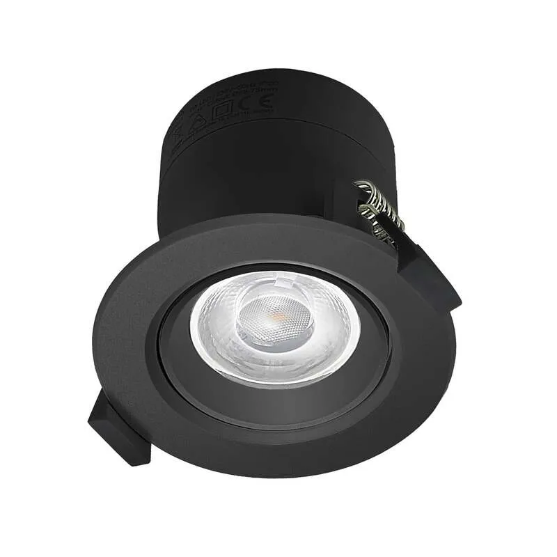6x B-Ware Prios Einbauleuchte Shima LED dimmbar Spot 7W warmweiß schwarz Ø8,5cm Lampe