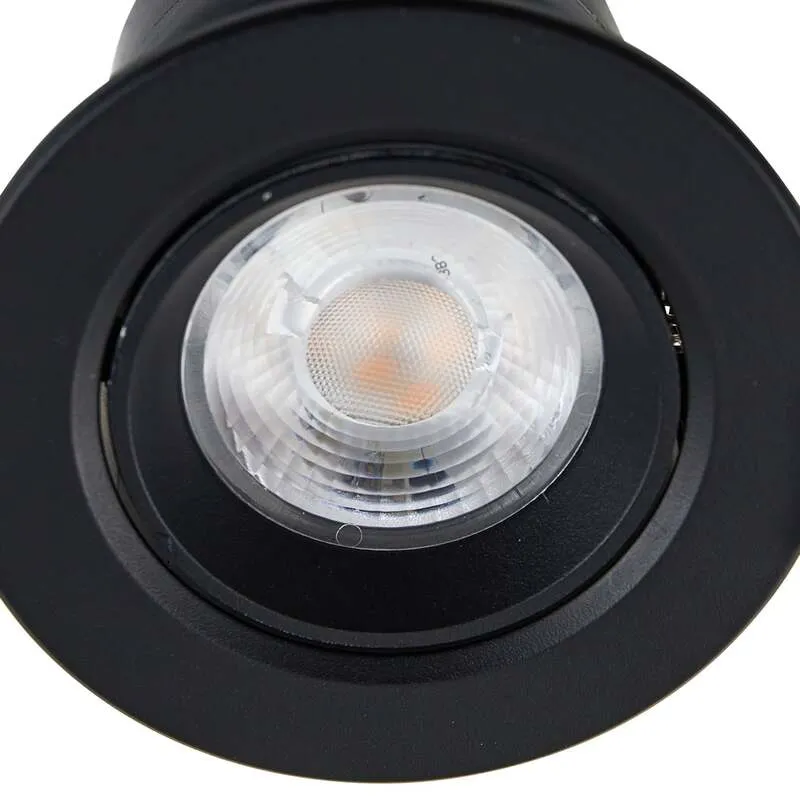 6x B-Ware Prios Einbauleuchte Shima LED dimmbar Spot 7W warmweiß schwarz Ø8,5cm Lampe