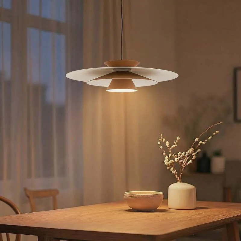 B-Ware Lucande Pendelleuchte Hängeleuchte LED Livie Aluminium beige weiß matt 50 cm