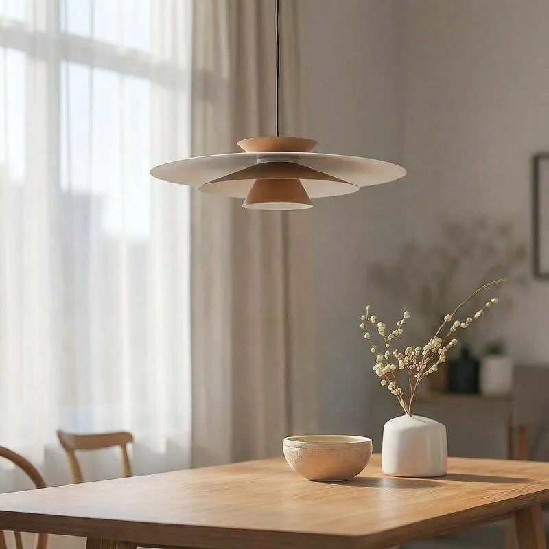 B-Ware Lucande Pendelleuchte Hängeleuchte LED Livie Aluminium beige weiß matt 50 cm