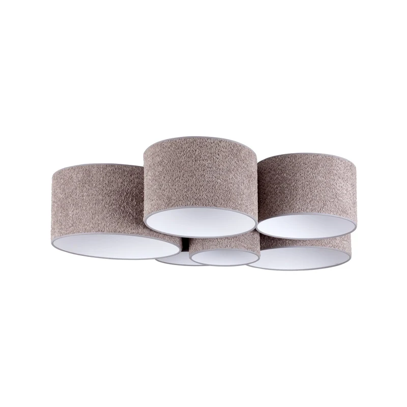 B-Ware Boucle Deckenleuchte Lampe Hauptbeleuchtung sechs Schirme grau Wohnraum