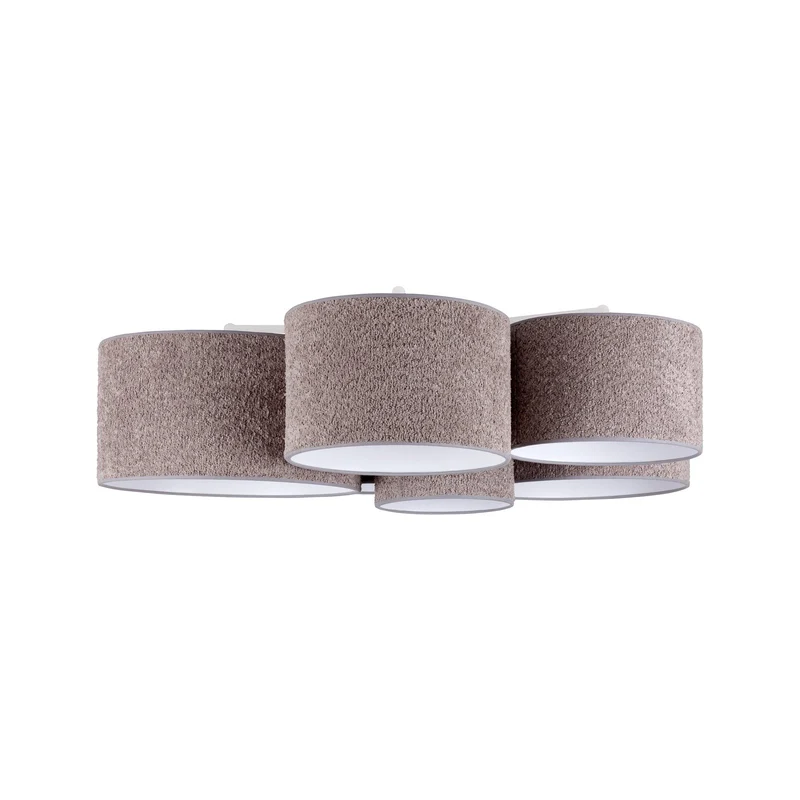 B-Ware Boucle Deckenleuchte Lampe Hauptbeleuchtung sechs Schirme grau Wohnraum