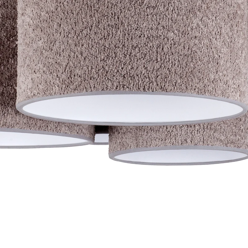 B-Ware Boucle Deckenleuchte Lampe Hauptbeleuchtung sechs Schirme grau Wohnraum