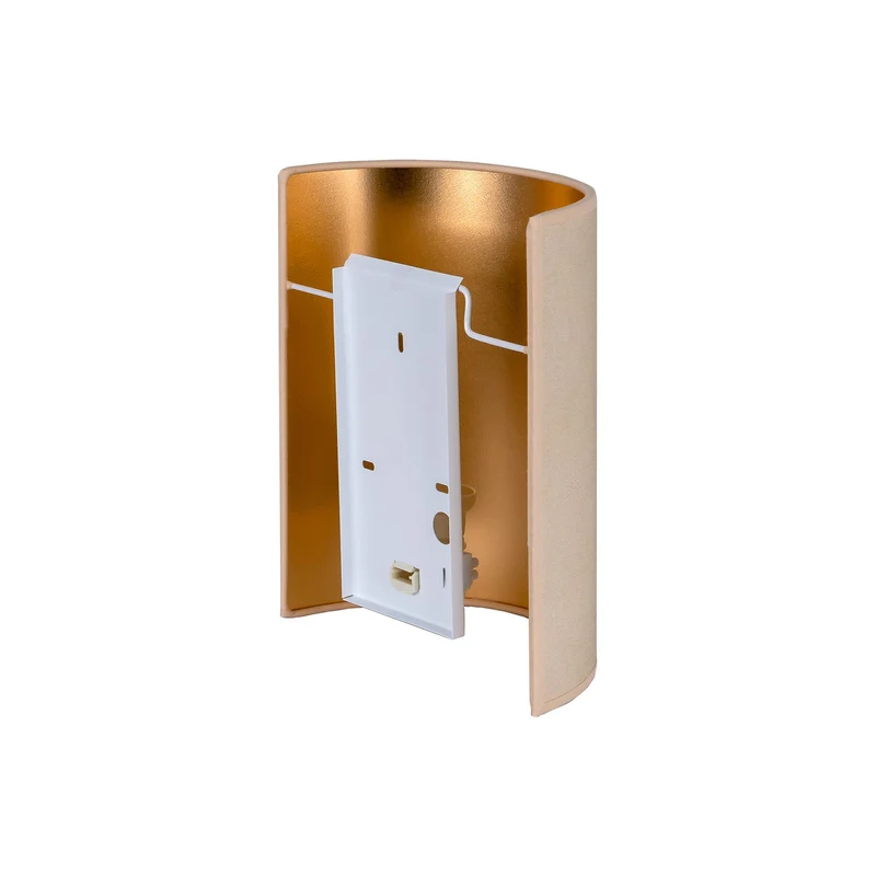 B-Ware Envostar Wandlampe Leuchte Idun beige Kunstleder 24cm Wandbeleuchtung Innen618