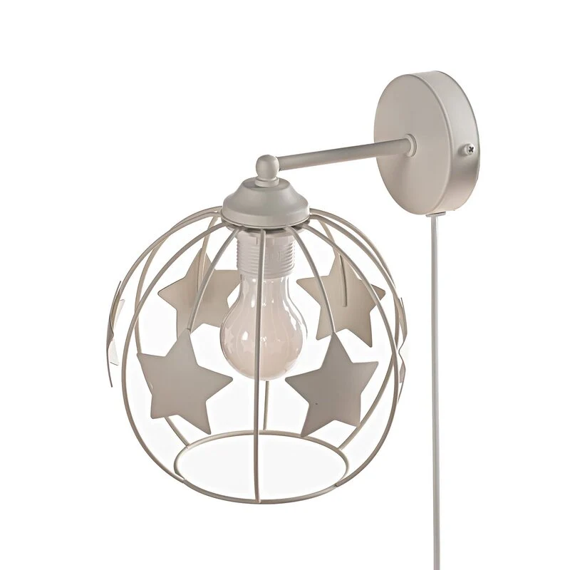 B-Ware Stars Wandleuchte Wandlampe Leuchte sandfarben Metall Ø 21 cm Stecker