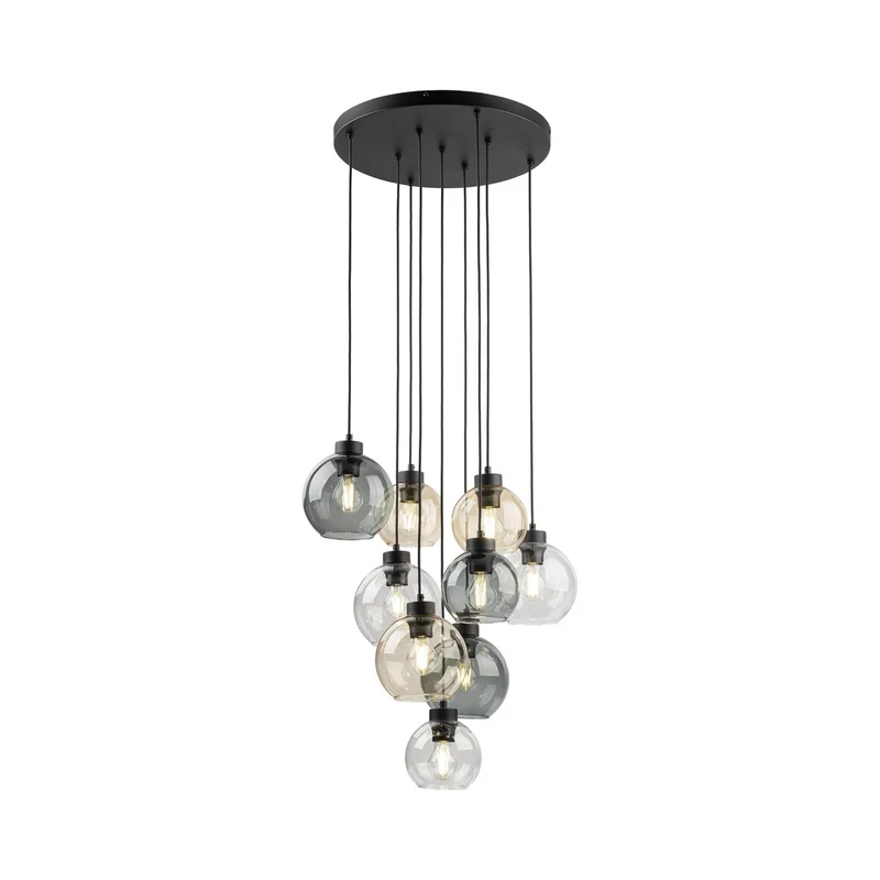 B-Ware Hängelampe Cubus Mix Deckenleuchte Lampe Ø 58 cm mehrfarbig Glas E27 9 flg
