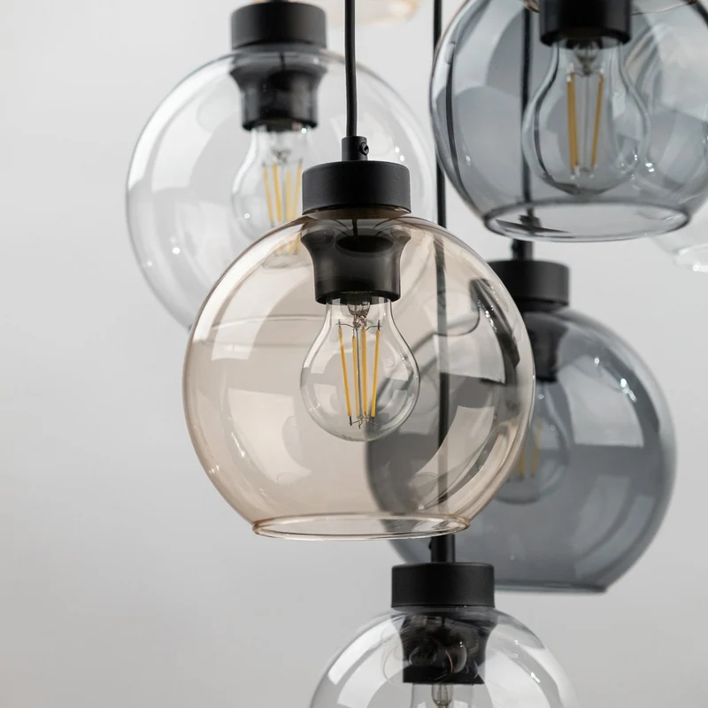 B-Ware Hängelampe Cubus Mix Deckenleuchte Lampe Ø 58 cm mehrfarbig Glas E27 9 flg