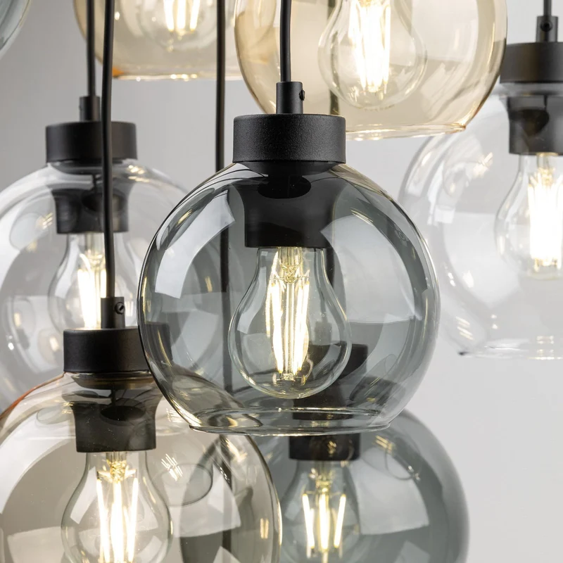 B-Ware Hängelampe Cubus Mix Deckenleuchte Lampe Ø 58 cm mehrfarbig Glas E27 9 flg