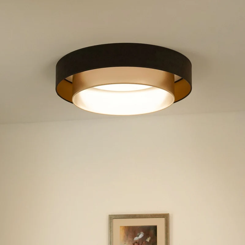 B-Ware Luneta Deckenlampe Deckenleuchte LED Samt braun gold Fernbedienung dimmbar64