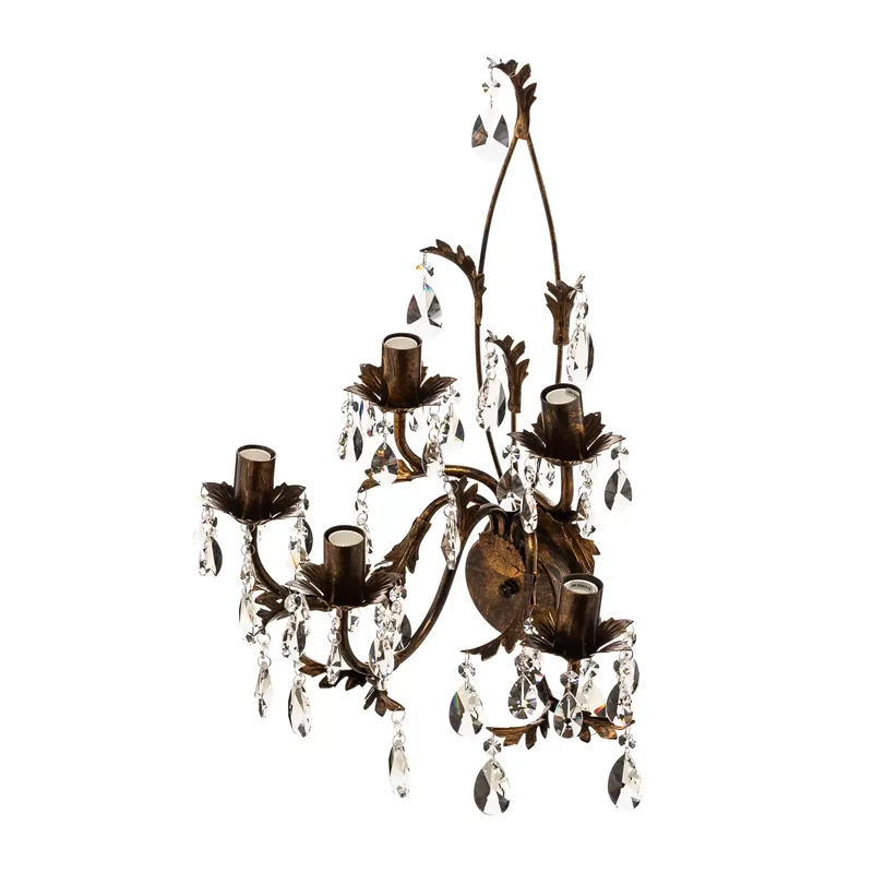 B-Ware ONLI Kristall-Wandleuchte Teresa bronze fünfflammig Wandlampe Lampe Leuchte Spot
