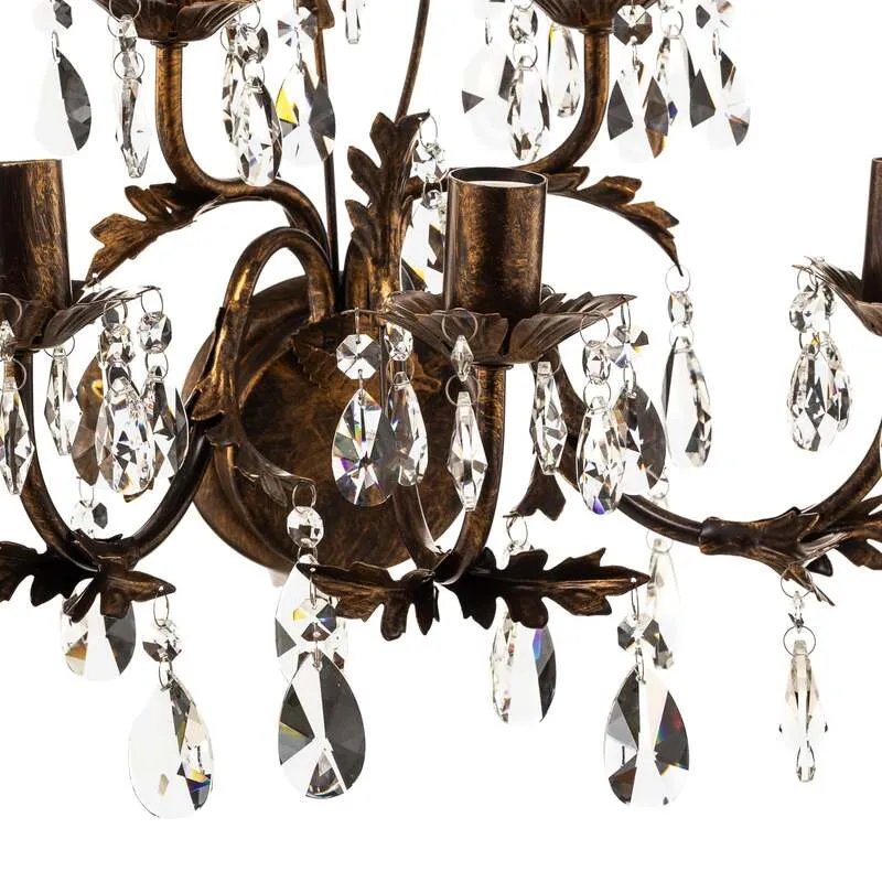 B-Ware ONLI Kristall-Wandleuchte Teresa bronze fünfflammig Wandlampe Lampe Leuchte Spot
