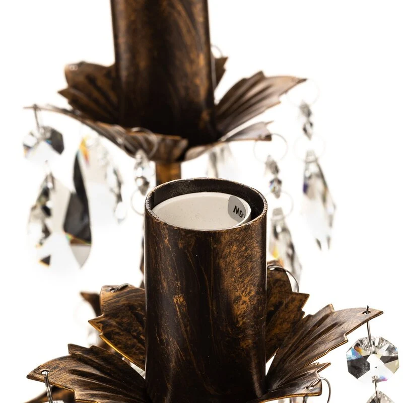 B-Ware ONLI Kristall-Wandleuchte Teresa bronze fünfflammig Wandlampe Lampe Leuchte Spot