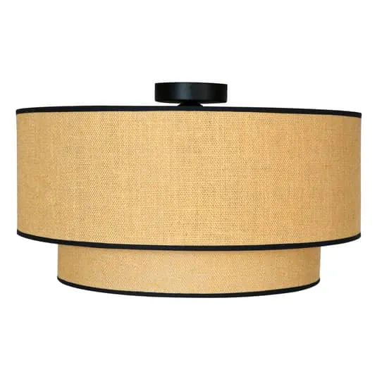 B-Ware Euluna Deckenlampe Boho jute & black Ø60cm Deckenlampe Deko-Deckenlicht Leuchte