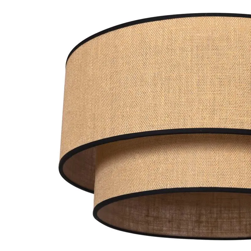 B-Ware Euluna Deckenlampe Boho jute & black Ø60cm Deckenlampe Deko-Deckenlicht Leuchte