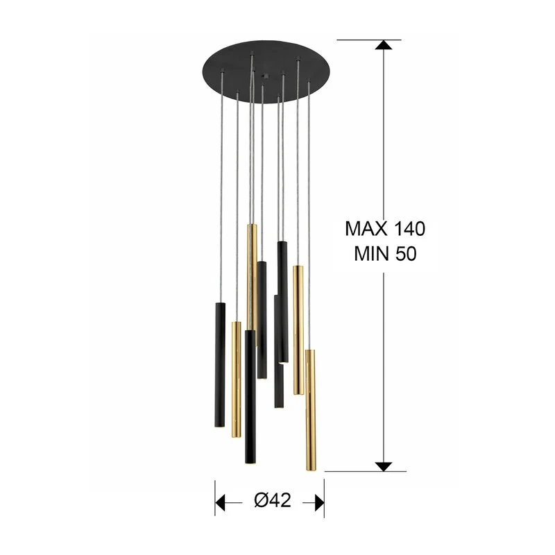 B-Ware Schuller Hängelampe Pendelleuchte LED steuerbar Fernbedienung gold schwarz Metal