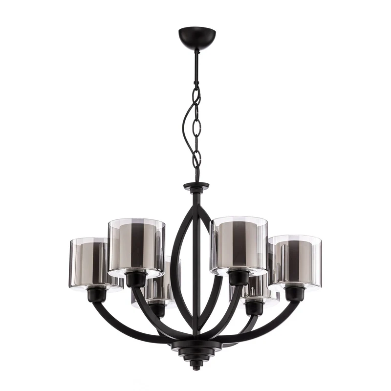 B-Ware Avonni AV-7002-1876-6BSY Kronleuchter Hängeleuchte schwarz 6-flammig E27 LED