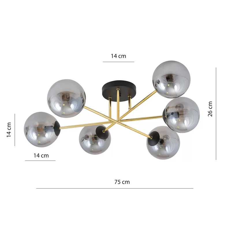 B-Ware Euluna Deckenleuchte Glassy schwarz/opal Deckenlampe Lampe Licht Leuchte Spot