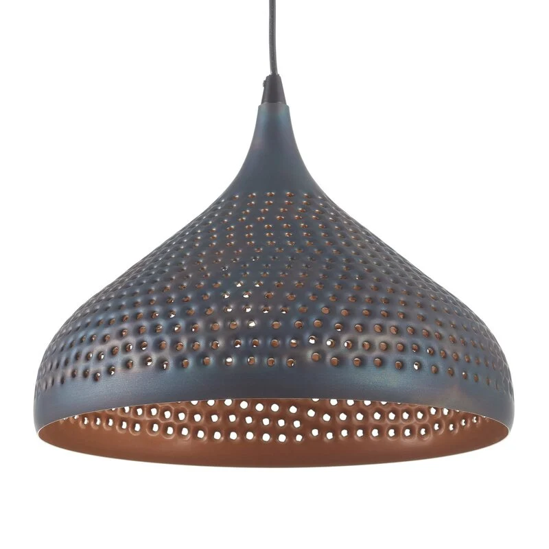 B-Ware Hängeleuchte Punchray, dreiflammig trichterförmig Lampe Leuchte Deckenlampe 969