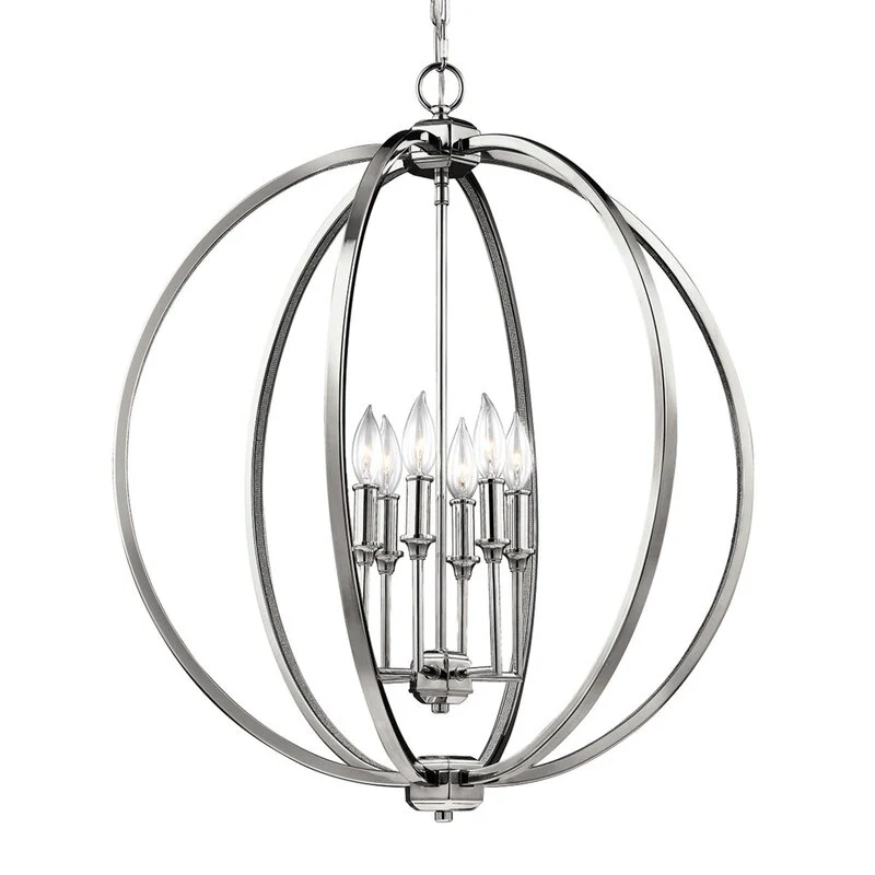 B-Ware FEISS Corinne glanzvolle Hängeleuchte Hängelampe Deckenlampe mit Nickelfinish