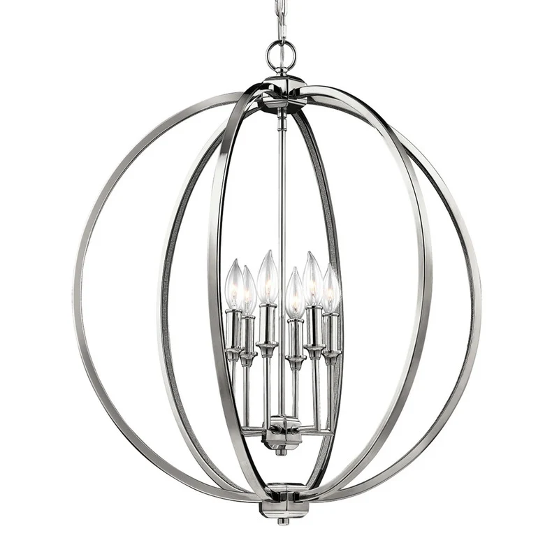 B-Ware FEISS Corinne glanzvolle Hängeleuchte Hängelampe Deckenlampe mit Nickelfinish