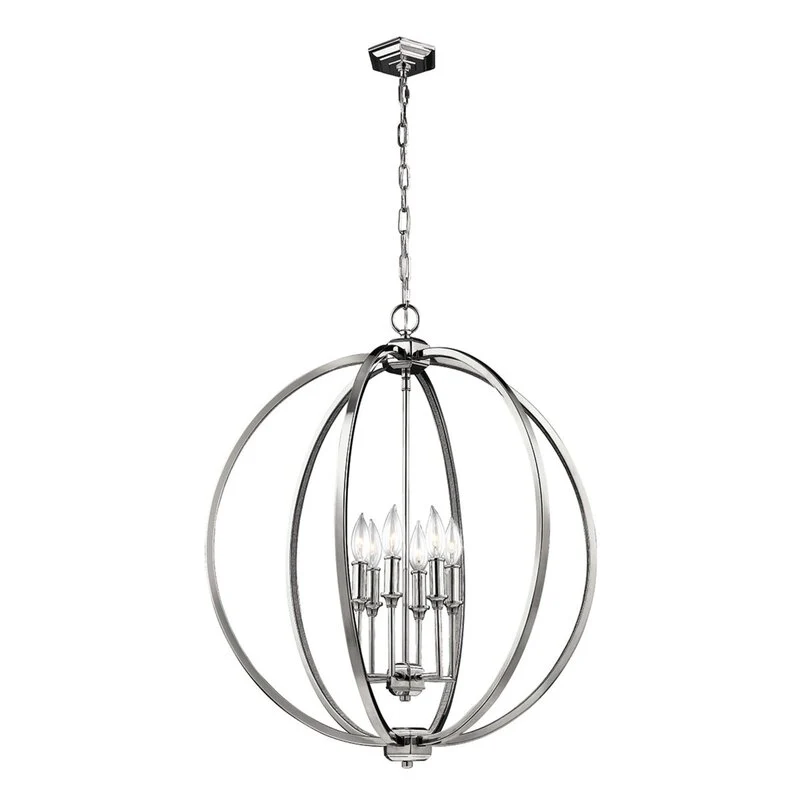 B-Ware FEISS Corinne glanzvolle Hängeleuchte Hängelampe Deckenlampe mit Nickelfinish