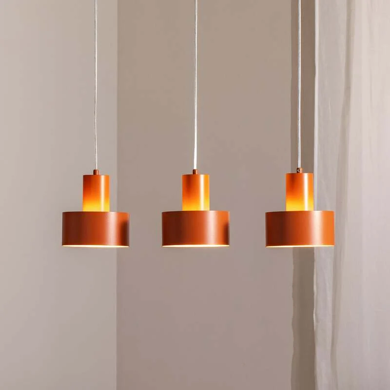 B-Ware Sigma Hängeleuchte Rif 3 LED Pendelleuchte dimmbar Stahl ziegelrot 3-flammig