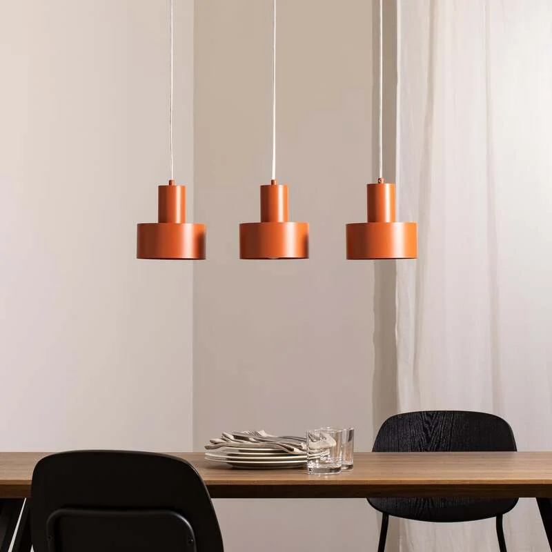 B-Ware Sigma Hängeleuchte Rif 3 LED Pendelleuchte dimmbar Stahl ziegelrot 3-flammig