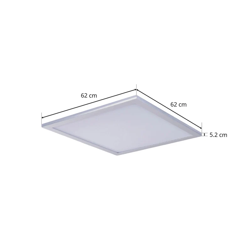 B-Ware Lindby LED-Panel Livel 4000K quadratisch 62x62cm silber Aluminium Leuchte 36W