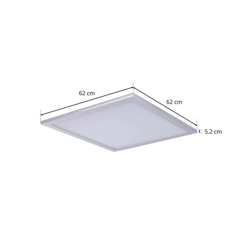 B-Ware Lindby LED-Panel Livel 4000K quadratisch 62x62cm silber Aluminium Leuchte 36W