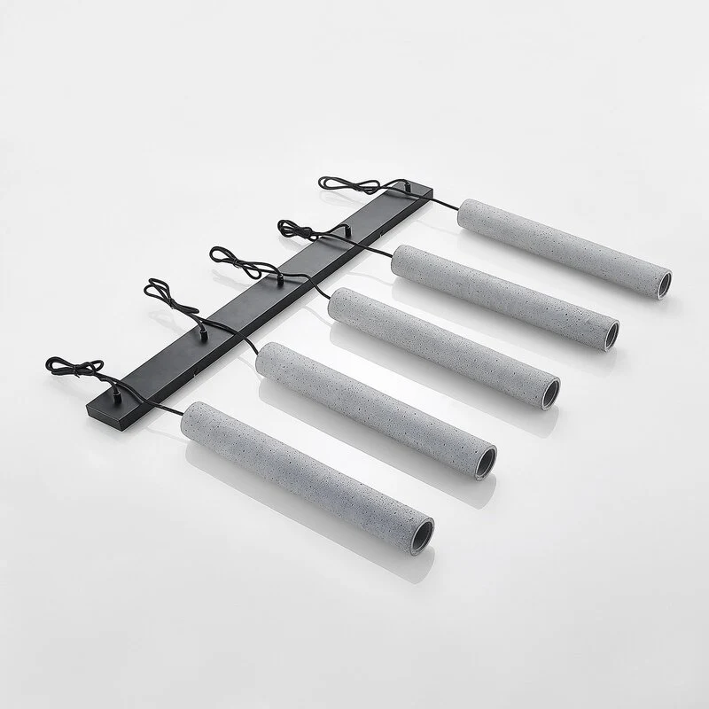 B-Ware Lindby Pendellampe Hängeleuchte Concretto LED 5-flg dimmbar grau 100cm Beton