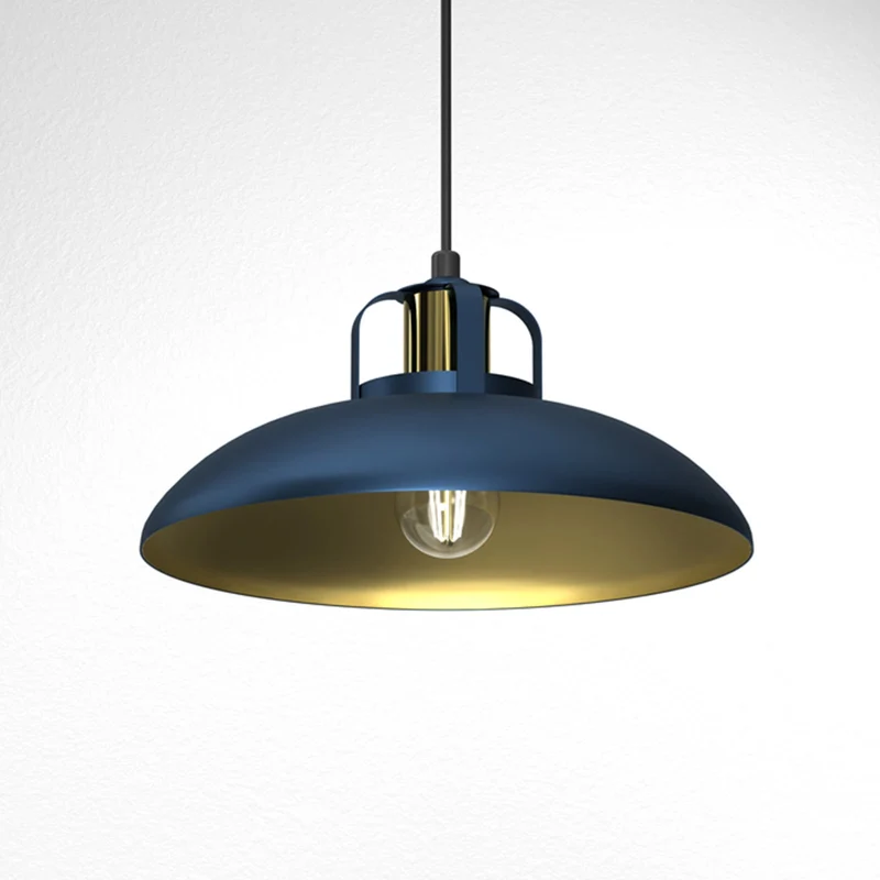 B-Ware Milagro Pendellampe Felix blau gold 1-flammig E27 Pendelleuchte Lampe Leuchte