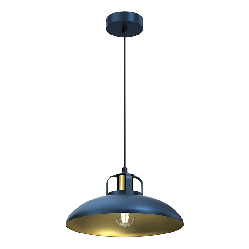 B-Ware Milagro Pendellampe Felix blau gold 1-flammig E27 Pendelleuchte Lampe Leuchte