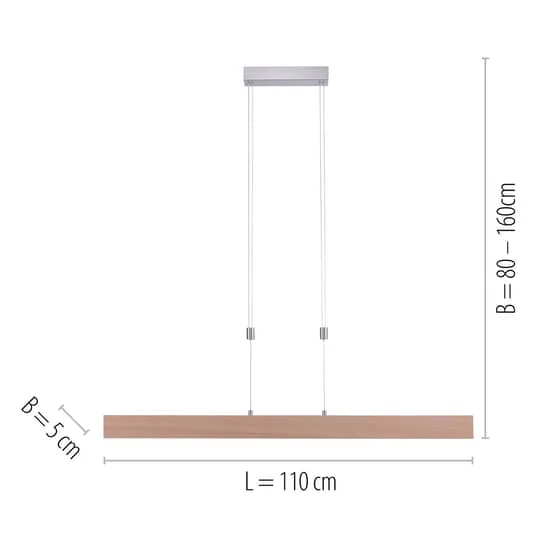 B-Ware Leuchten Direkt LED-Pendelleuchte Amanda Hängelampe Lampe LED Holzoptik dimmbar