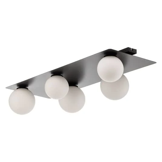 B-Ware Euluna Deckenlampe Firn Deckenleuchte Deckenlicht G9 eckig fünfflammig schwarz