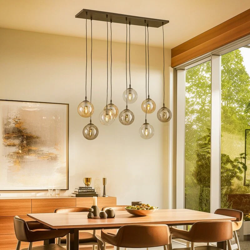 B-Ware emibig Hängeleuchte Glassy schwarz grafit amber klar E14 Deckenlampe Leuchte