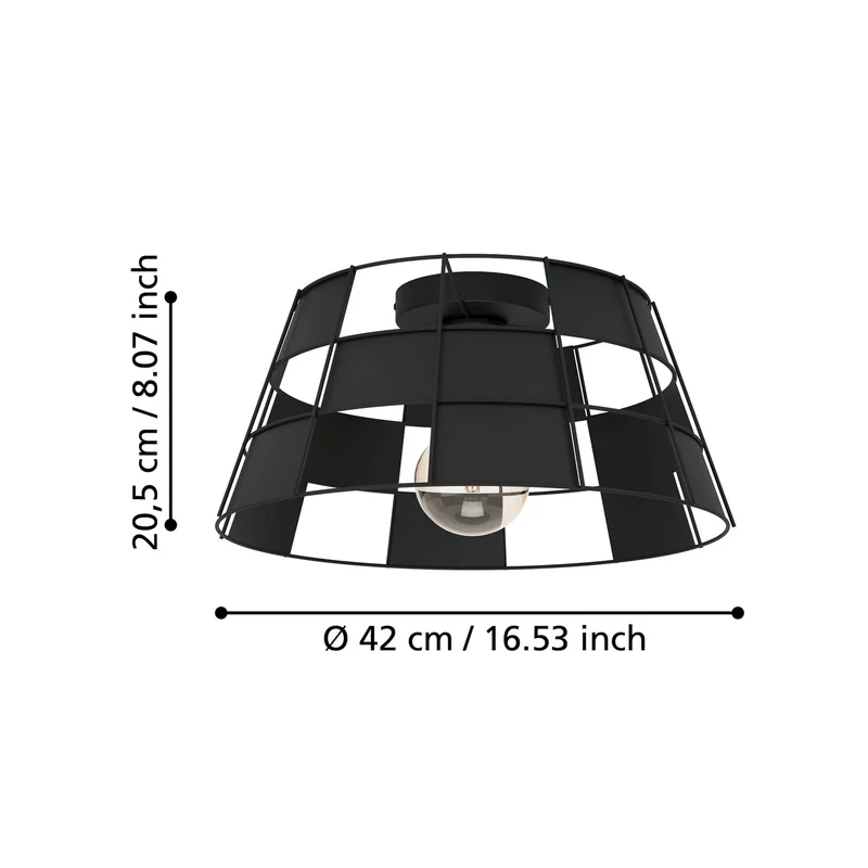 B-Ware EGLO Deckenleuchte Designerleuchte Pontefract dimmbar schwarz Ø42cm Stahl