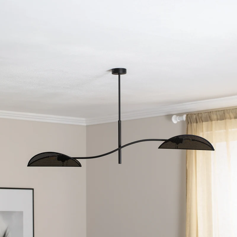 B-Ware emibig Deckenlampe Lotus LED Hängelampe Leuchte dimmbar schwarz/gold 2-flammig