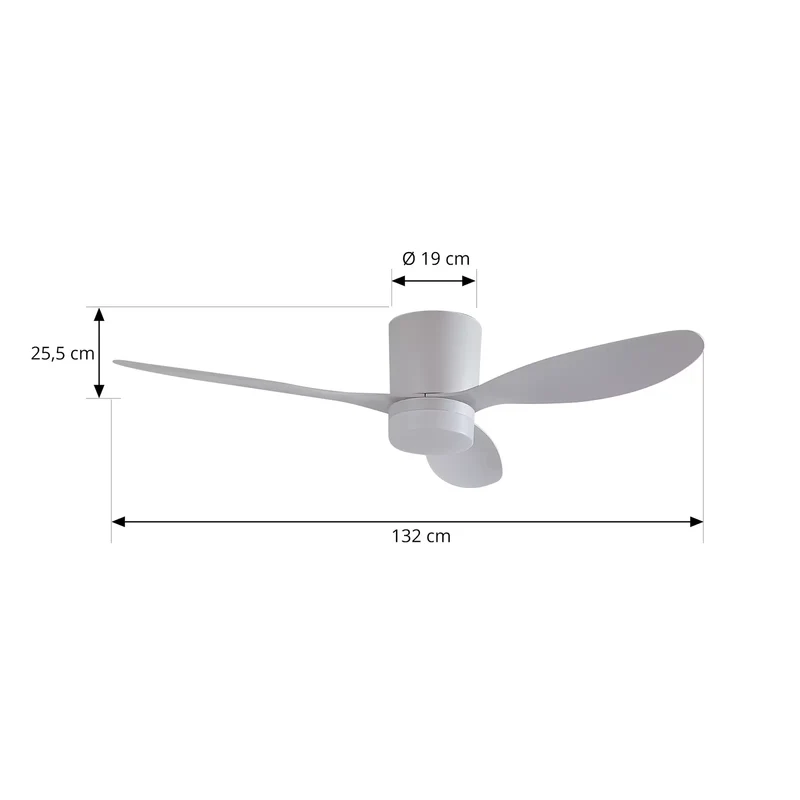 B-Ware Lucande Deckenventilator Ventilator LED weiß Kayu leise DC Raumlüfter 132 cm