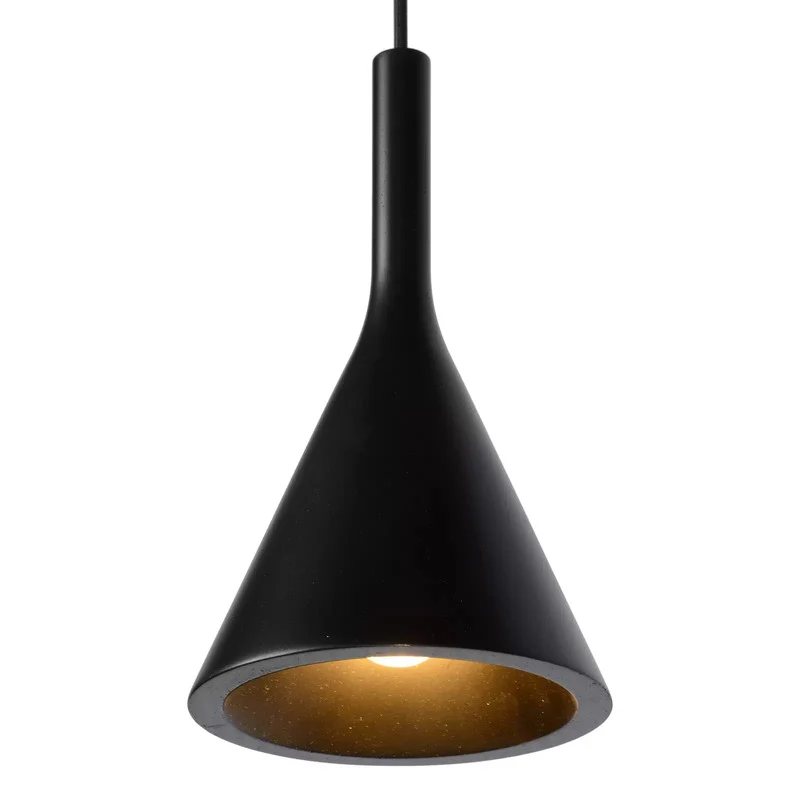 B-Ware Lucide Pendellampe Gipsy. Hängeleuchte Deckenlampe schwarz Gips 120 cm 4-flammig