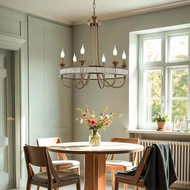 B-Ware Kronleuchter Deckenleuchte AV1890 sechsflammig altmessing Eisen Wohnzimmer