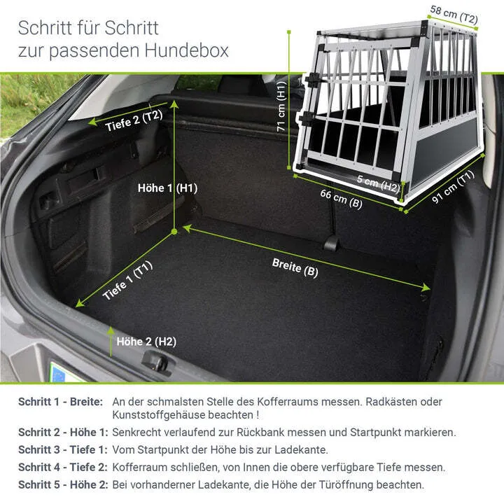 B-Ware Hundebox Auto Hundetransportbox Aluminium für kleine bis mittlere Hunde