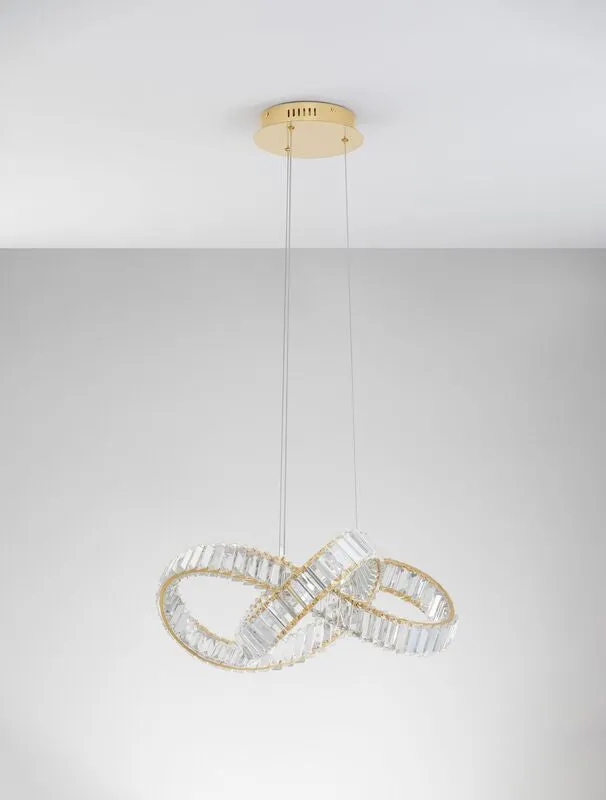 B-Ware Nova Luce Pendelleuchte Hängeleuchte CONCETO LED Gold dimmbar 120cm SIEHE TEXT