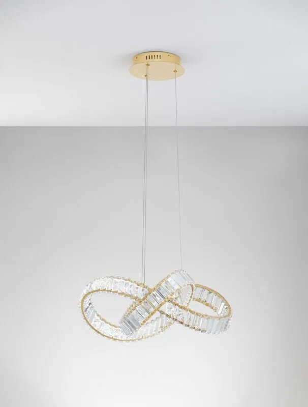B-Ware Nova Luce Pendelleuchte Hängeleuchte CONCETO LED Gold dimmbar 120cm SIEHE TEXT