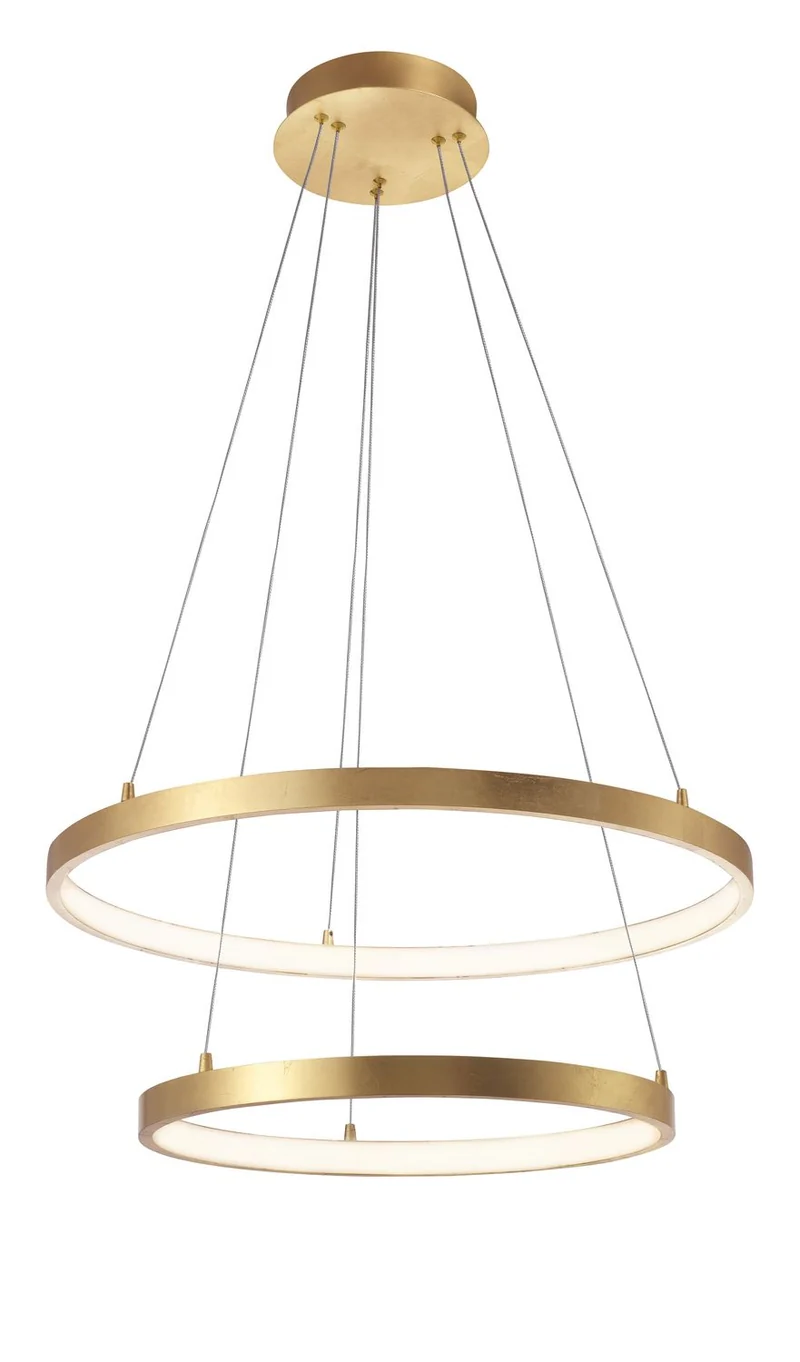 B-Ware Nova Luce Pendelleuchte Hängeleuchte Leon LED Blattgold Ø 60 cm SIEHE TEXT/F871