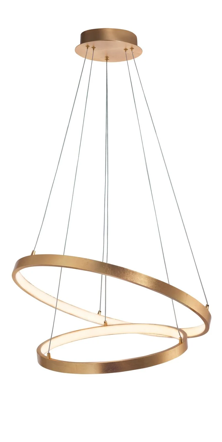 B-Ware Nova Luce Pendelleuchte Hängeleuchte Leon LED Blattgold Ø 60 cm SIEHE TEXT/F871