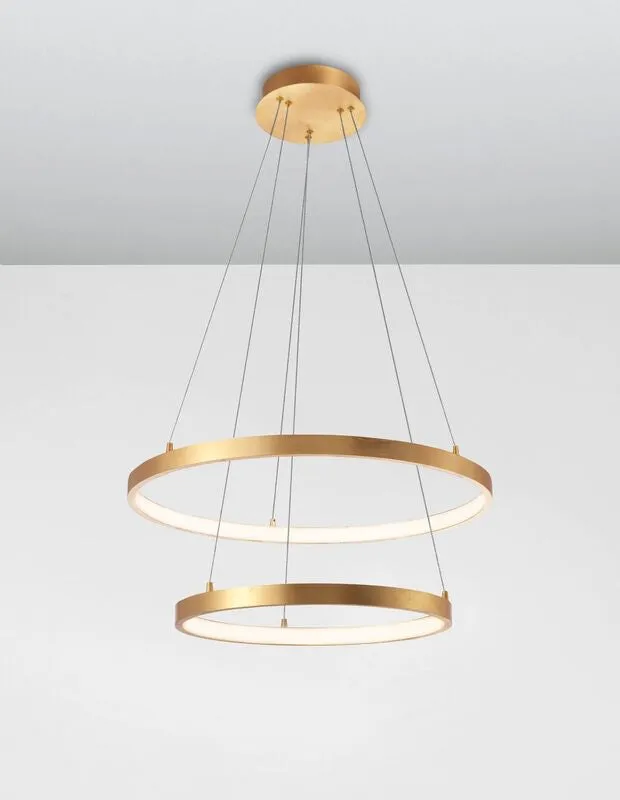 B-Ware Nova Luce Pendelleuchte Hängeleuchte Leon LED Blattgold Ø 60 cm SIEHE TEXT/F871
