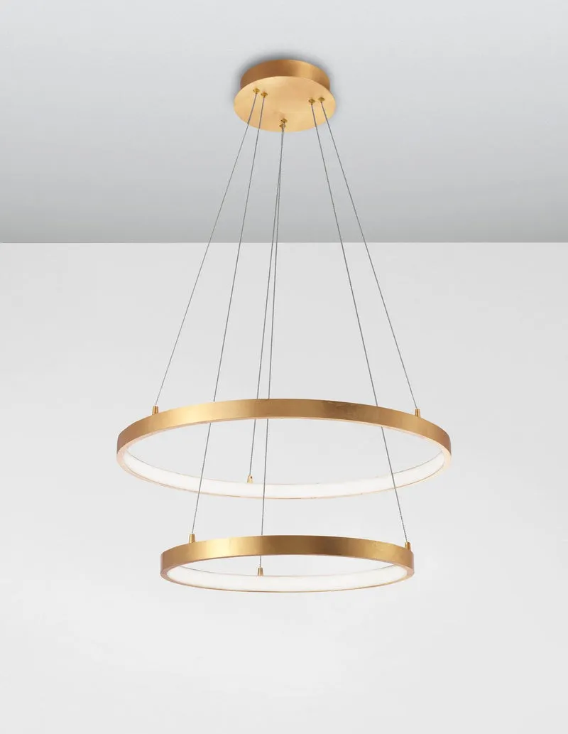 B-Ware Nova Luce Pendelleuchte Hängeleuchte Leon LED Blattgold Ø 60 cm SIEHE TEXT/FOTO
