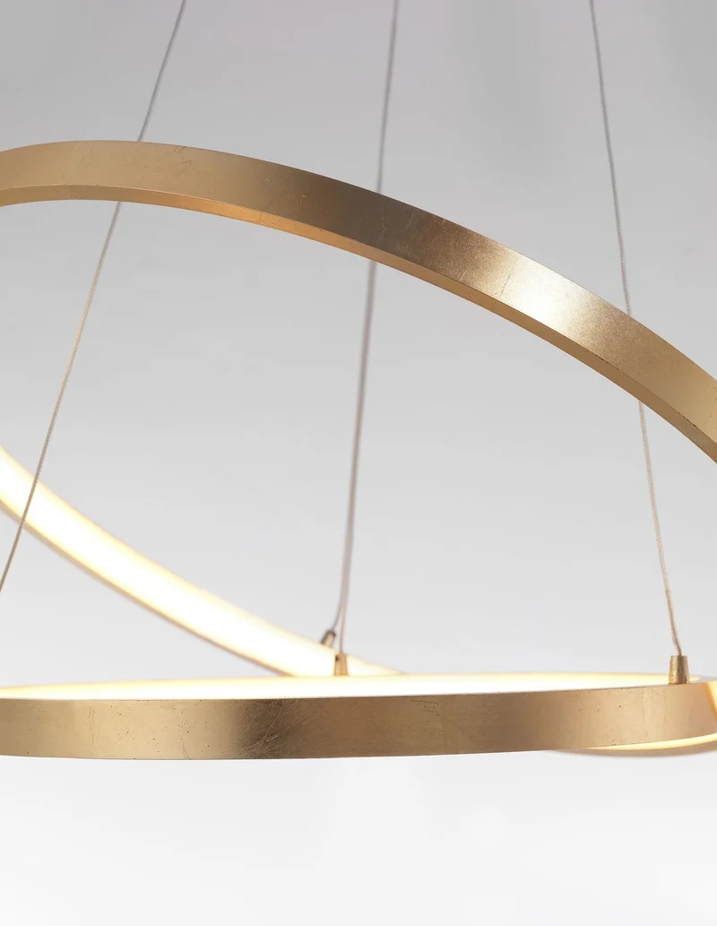 B-Ware Nova Luce Pendelleuchte Hängeleuchte Leon LED Blattgold Ø 60 cm SIEHE TEXT/FOTO