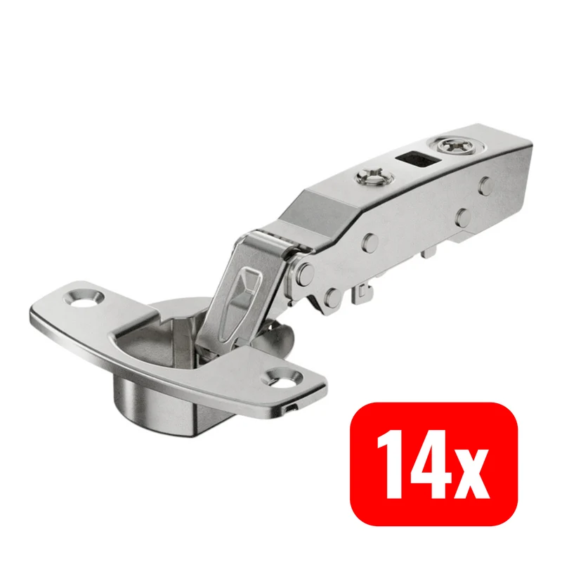 14x B-Ware Hettich Topfscharnier Beschlag Sensys 8645i 110° TH52 Basis 12,5mm 14 STÜCK