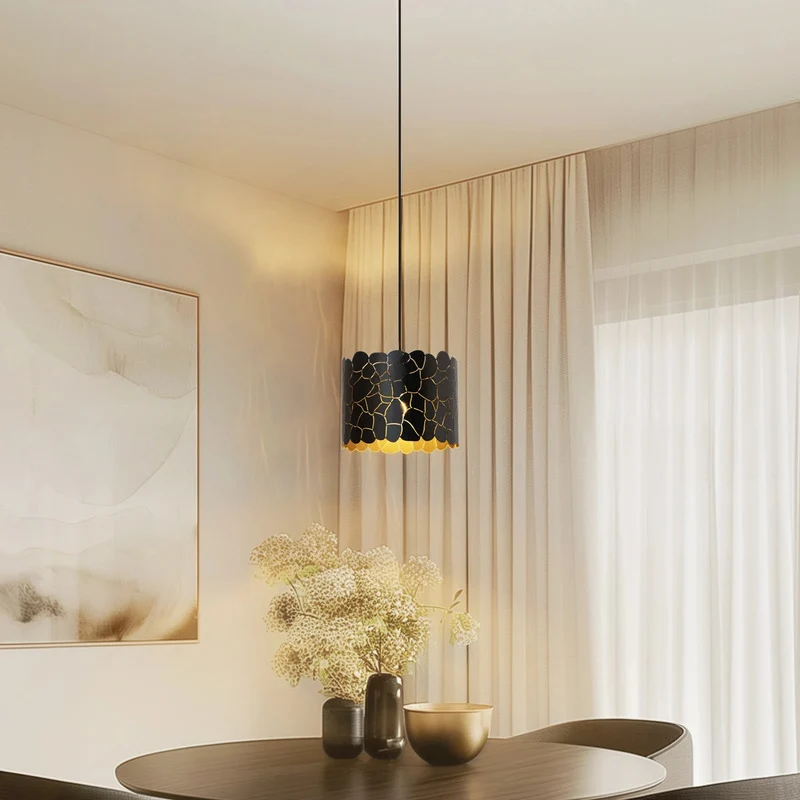 4x B-Ware Lindby Pendelleuchte Hängeleuchte Aralena LED Lampe dimmbar schwarz gold Ø26cm